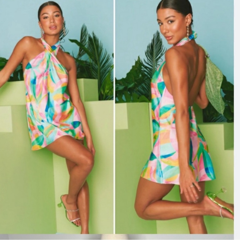 Show Me Your Mumu Halter Mini Dress
